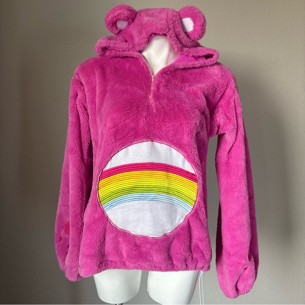 Care Bears Cheer Bear Pink Hoodie Sweatshirt Costume Womens Size Large Kidcore